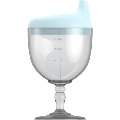 Prince Wine Sippy Cup, No Spill Wine Glass Sippy Cup for Baby Boy 12+ Months, Fancy Goblet Style Great for Your Prince Holidays Birthday Party Celebration, 5 Ounce(Blue)