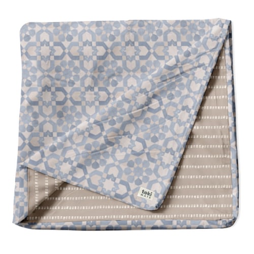 Blue Tile Organic Cotton Cover - Size: Mega 55x55"