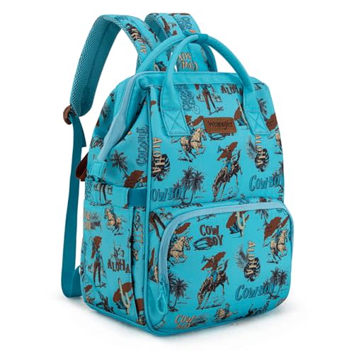 Montana West Wrangler Callie Diaper Bag Backpack with Stroller Straps Western Pattern Multifunction Baby Travel Bag WG2204-91102TQ