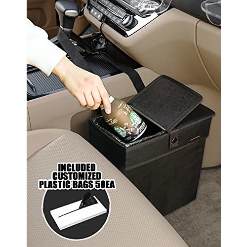 KMMOTORS Aladdin Car Trash Can with lid, Sturdy Big Trash bin, Trash Bags Included, Simple Design (Large)