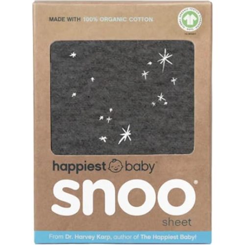 Happiest Baby SNOO Bassinet Fitted Sheet - 100% Organic Cotton Nursery Bedding - Fits SNOO Sleeper Crib Mattress (Graphite Galaxy)