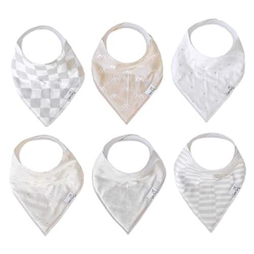 Copper Pearl 6 Pack Soft Cotton Baby Bibs for Drooling and Teething, Absorbent Drool Bibs for Baby Girl and Boy, Adjustable to Fit Newborns to Toddlers, Tons of Styles (Henry Set)