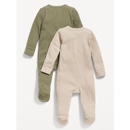 Unisex 2-Way-Zip Sleep & Play Footed One-Piece 2-Pack for Baby