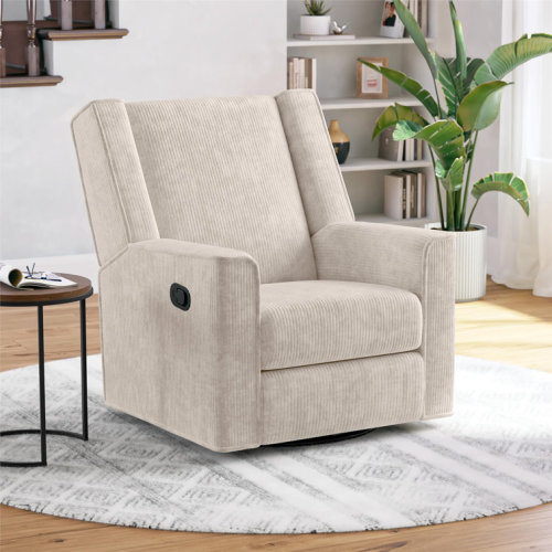 Elysian Corduroy Swivel Recliner Chair and Glider