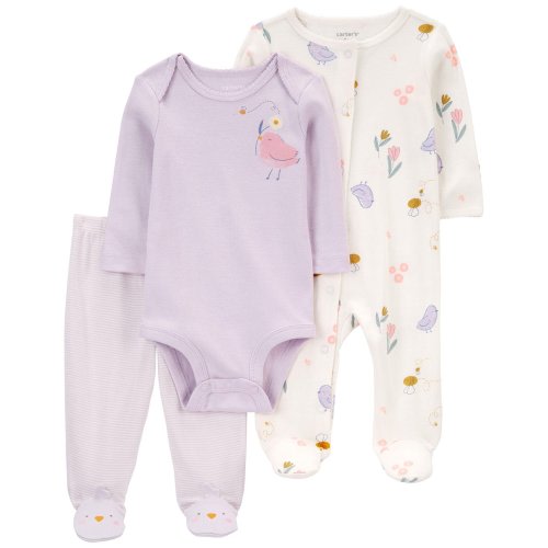Baby Purple Bird 3-Piece Sleep and Play Set - Carter's | Carter's