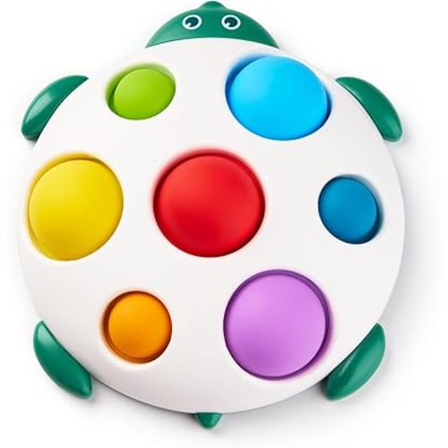 LiKee Fidget Popper Sensory Baby Toys for 10+ Months, Montessori Busy Toy for 1 2 3 Years Old Toddlers Push and Popping Bubbles Fine Motor Skill, Travel Toys for Kids Ages 1-3 Stress Relief (Turtle)