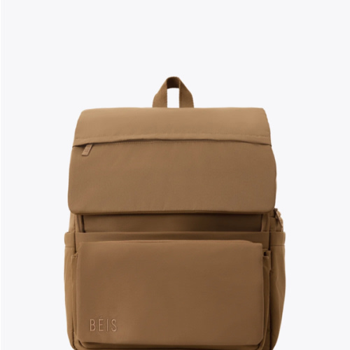 BÉIS 'The Ultimate Diaper Backpack' in Camel - Diaper Bag Backpack in Camel Brown