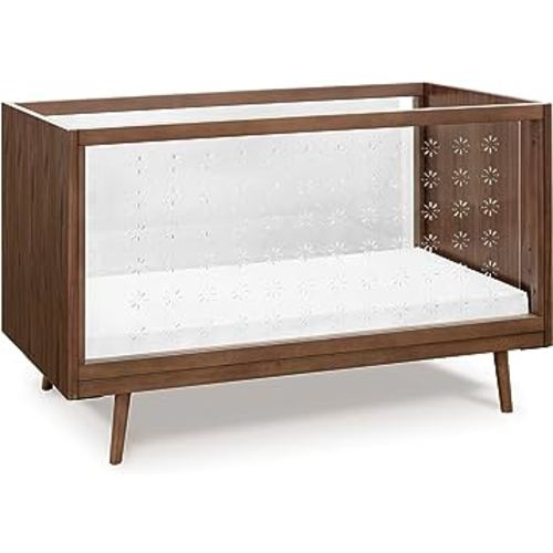 Nifty Clear 3-in-1 Crib in Walnut, Greenguard Gold Certified, 54.63x31.63x35.13 Inch (Pack of 1) (US0300UL)