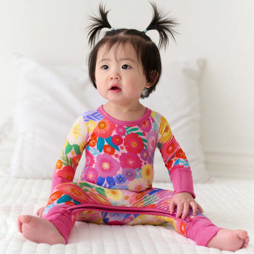 Rainbow Blooms Crescent Zippy