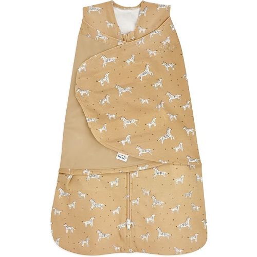 HALO 100% Cotton Sleepsack Swaddle, 3-Way Adjustable Wearable Blanket, TOG 1.5, Serengeti Zebra, Small, 3-6 Months
