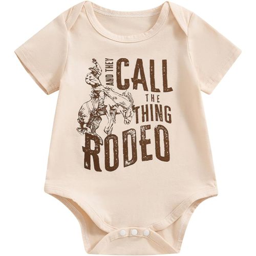SAYOO Western Baby Girls Boys Bodysuit Clothes Country Cowboy Cowgirl Funny Cute Infant Creeper One-Piece Baby Bodysuit