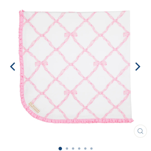 The Beaufort Bonnet Company Baby Buggy Blanket - Belle Meade Bow with Pier Party Pink