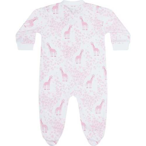 Pink Giraffe Print Zipper Footie - Nellapima | Maisonette (Newborn)