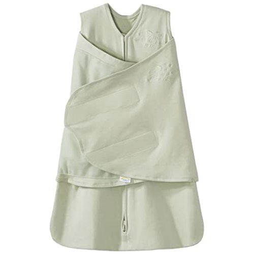 HALO 100% Cotton Sleepsack Swaddle, 3-Way Adjustable Wearable Blanket, TOG 1.5, Sage, Newborn, 0-3 Months - Newborn (Pack of 1)