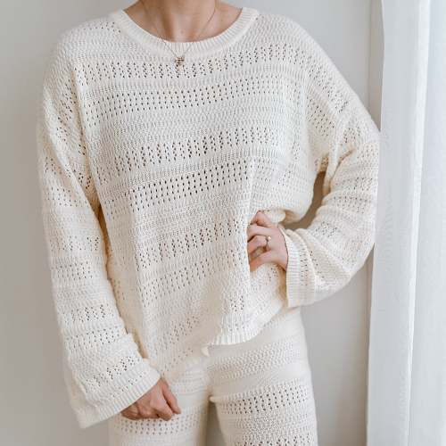 Ladies Knit Top - Vanilla Latte