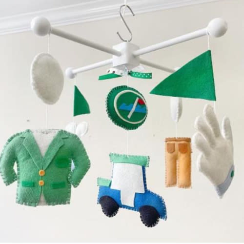 Golf Mobile, Baby Crib Mobile, Golf Sports Boys Nursery Room Decor – Dropsofcolorshop