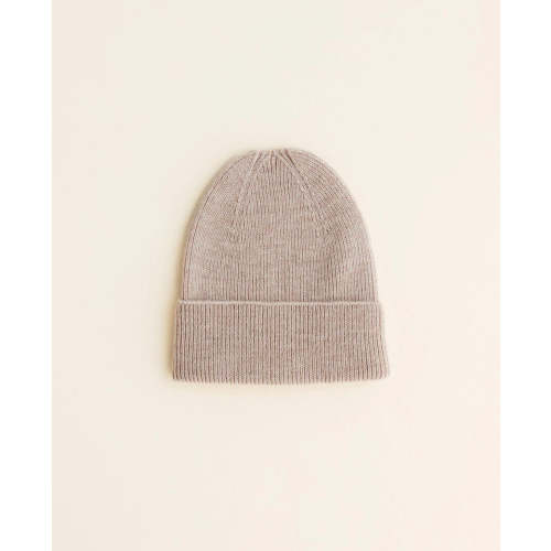 Hvid beanie newborn- sand