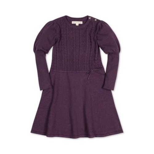 Hope & Henry Girls' Organic Long Sleeve Cable Bodice Sweater Dress, Infant
