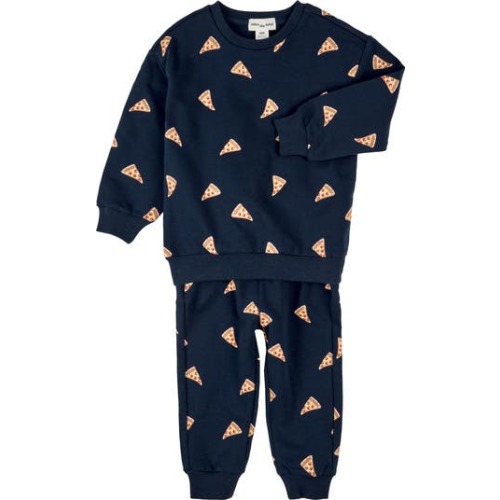 Pizza Print French Terry Sweatshirt & Joggers Set, 6M