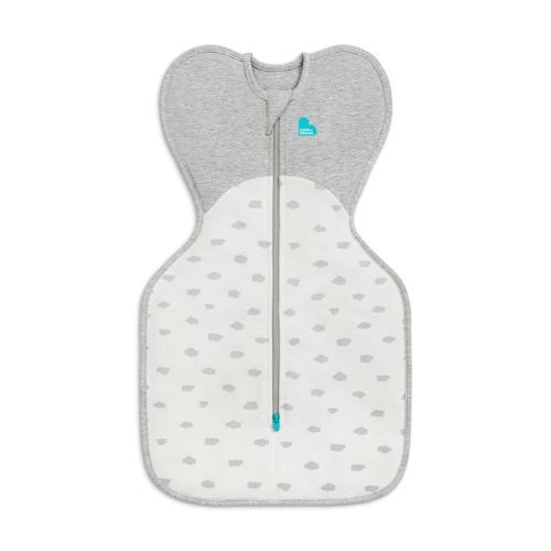 Love to Dream Swaddle UP, Baby Sleep Sack, Self-Soothing, Longer Sleep, Snug Fit Helps Calm Startle Reflex, New Born Essentials for Baby, Suitable for All Seasons, 8-13 lbs, White Mint Cloud