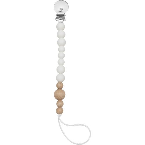 Loulou Lollipop Silicone Soother Pacifier Clip Binky Holder for Newborn and Baby - Color Block (White)