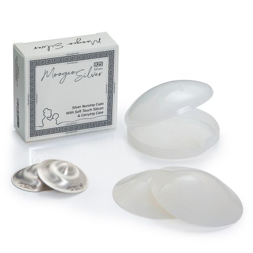Moogco Silver Nursing Cups with Silicone Pads, 2 CT