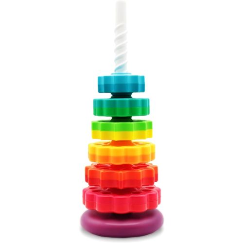 Baby Spin Stack Toy,Premium Stacking Toy for Kids,Baby Spinning Stacking Toy for Babies and Toddlers,Educational Toddler Learning Toy,Baby 1 2 3 Birthday Gifts,Autism Sensory Spinning Toy