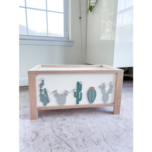 Blooming Cacti Toy Chest - toy storage - nursery decor - 1st birthday - baby shower - cactus decor - succulents - girls room
