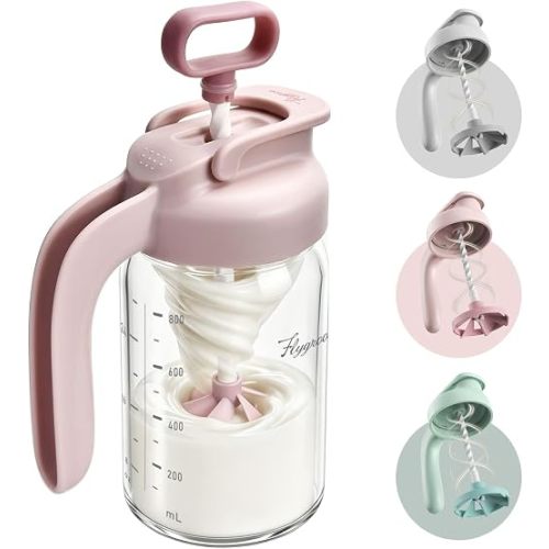 Glass Breast Milk Pitcher, Baby Formula Mixing Pitcher - 24oz, Pink