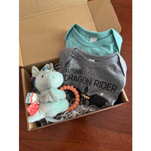 Fourth Wing Dragon Rider Baby Shower Gift Box | Nerdy Baby Gift Set | Fourth Wing Merch Baby Gift
