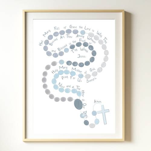 Blue Rosary Decor Print in 8x10 and 11x14