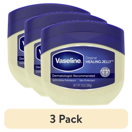 (3 pack) Vaseline Original Healing Petroleum Jelly Slugging Skincare for All Skin, 13 oz