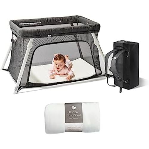 Guava Lotus Travel Crib Bundle with Cotton Sheet & Mattress