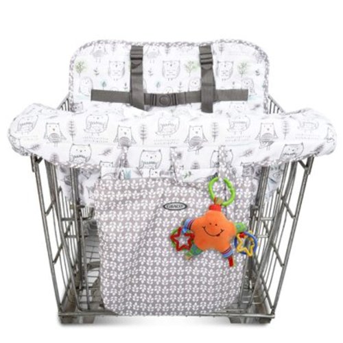 Graco 6M+ Adjustable Shopping Cart and High Chair Cover with Pocket and Storage Pouch, Beige