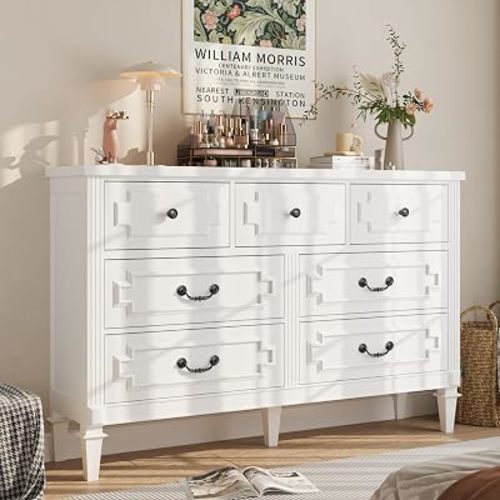 BOSHIRO 7 Drawer Dresser for Bedroom, 36" Tall Dresser & Chest of Drawers