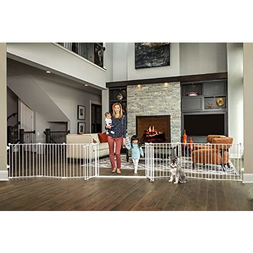 Regalo 192-Inch Double Door Super Wide Adjustable Baby Gate and Play Yard, 4-In-1, Bonus Kit