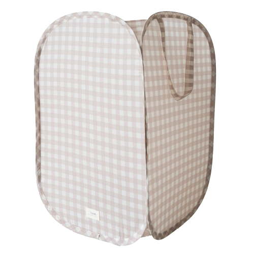 3 Sprouts Recycled Pop-Up Hamper/Gingham/Beige