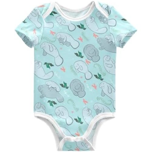 Ollabaky Unisex Baby Bodysuits Short-Sleeve Cotton Baby Clothes for Girls Boys 0-24 Months