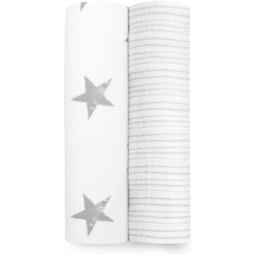 aden + anais Swaddle Blanket, Boutique Muslin Blankets for Girls & Boys, Baby Receiving Swaddles, Ideal Newborn & Infant Swaddling Set, Perfect Shower Gifts, 2 Pack, Dusty