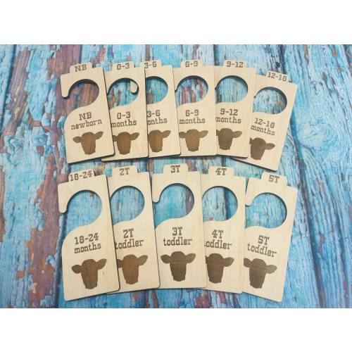 Western baby closet organizer / western baby clothes dividers / cow baby clothes organizer