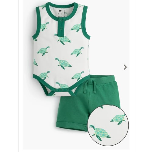 Henley Tank Bodysuit + Summer Short Set - Organic Baby, Toddler, & Kids Clothes - Monica + Andy