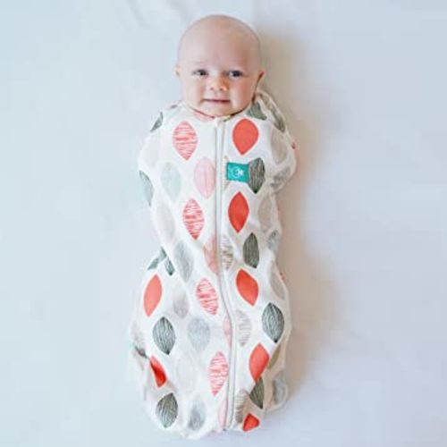ergoPouch 0.2 TOG Cocoon Baby Sleep Sack 0-3 Months, Swaddle Sleeping Bag, Temperature Control Wearable Blanket (Blush Leaf)