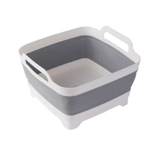 Zhouqiannn Collapsible Dish Tub Basin Bucket Portable Outdoor Multiuse Foldable Tub Wash Dish Basin for Kitchen RV Camping Corner Strainer Stainless Steel Rack Baby Bottle Drying Rack Drying Rack over