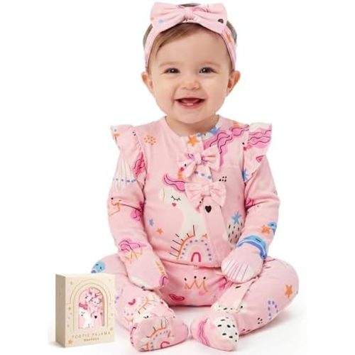 Yoofoss Baby Pajamas Rayon Made From Bamboo Sleepers, Baby Girl Clothes Newborn 0-3 3-6 6-9 Months Footed Pjs, Soft