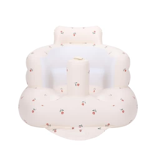AirSwim Inflatable Baby Chair, Inflatable Baby Seat for Babies 3 Months and Up, Summer Blow Up Chair with Built in Air Pump, Infant Floor Seats for Learning to Sit, Palying, Camping, Tulip