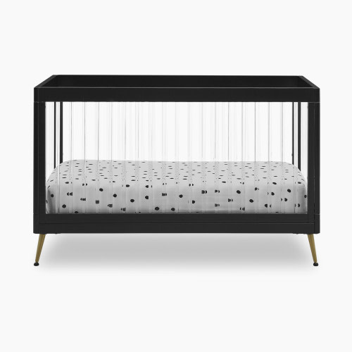 Delta Children Sloane 4-in-1 Acrylic Convertible Crib - Black Ebony/Bronze