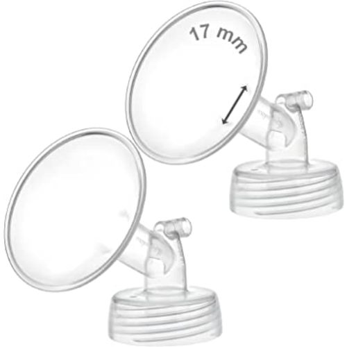 2X 17 mm Maymom Wide Neck Pump Parts Compatible with Spectra S1/S2 Pumps; Incl Wide Mouth Flanges; Not Original Spectra Flange; Replaces Spectra Shield (Two Small Flanges)