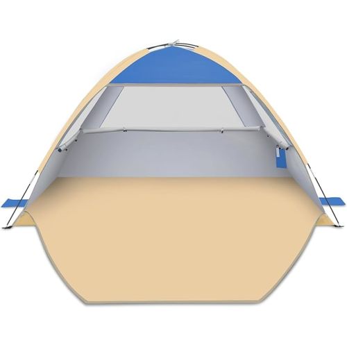 Gorich Beach Tent Sun Shelter for 3/4/6/8/10 Person with UPF 50＋ UV Protection, Lightweight & Easy Setup Beach Shade Canopy, Portable Beach Shade Tent Beach Cabana
