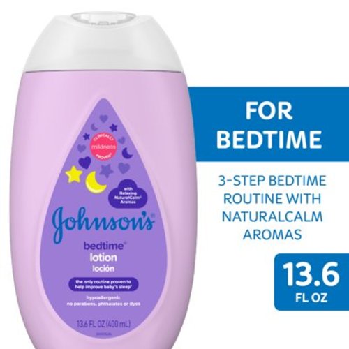 Johnson's Moisturizing Bedtime Body Lotion for Baby and Toddler, Paraben Free, 13.6 FL OZ (400 mL)