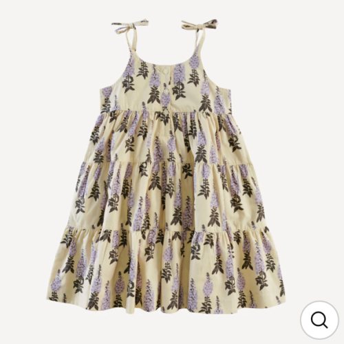 spaghetti tie henley prairie dress | foxglove | organic cotton mid-weight woven